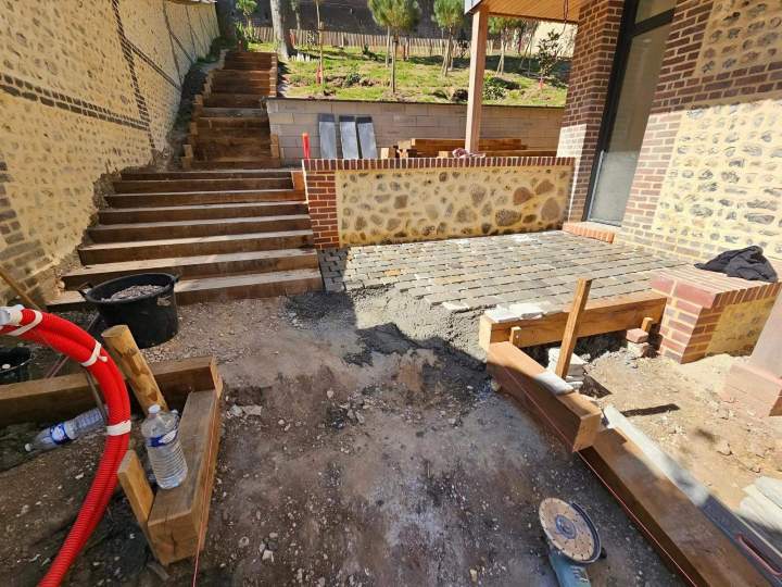 Pavage entrée maison Gournay-en-Bray