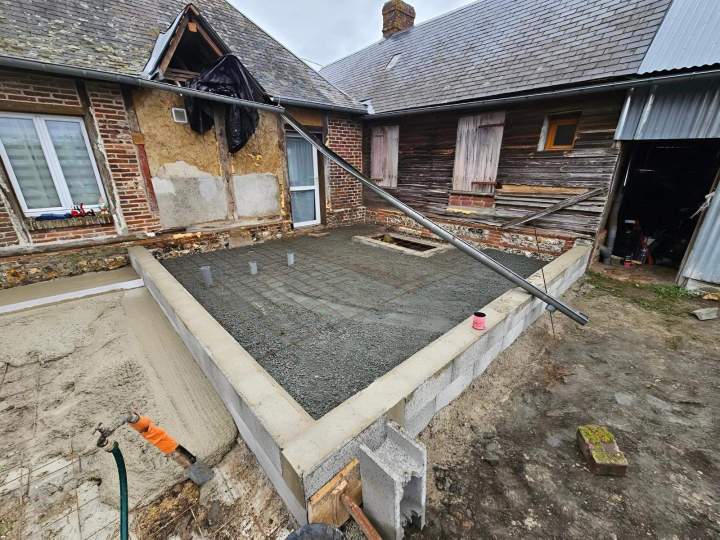 Pose dallage béton Gournay-en-Bray